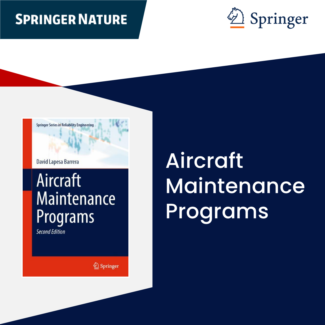 Cover image of Aircraft Maintenance Programs by David Lapesa Barrera, First Edition (2022), published by Springer, with over 40,000 downloads, providing comprehensive insights on Aircraft Maintenance. Programs.